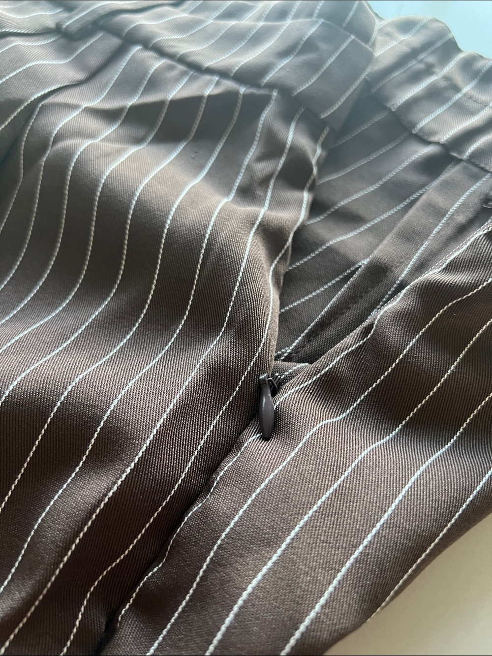 Rebellious Rose Brown Pinstripe Sleeveless Pantsuit - Picture 8 of 10